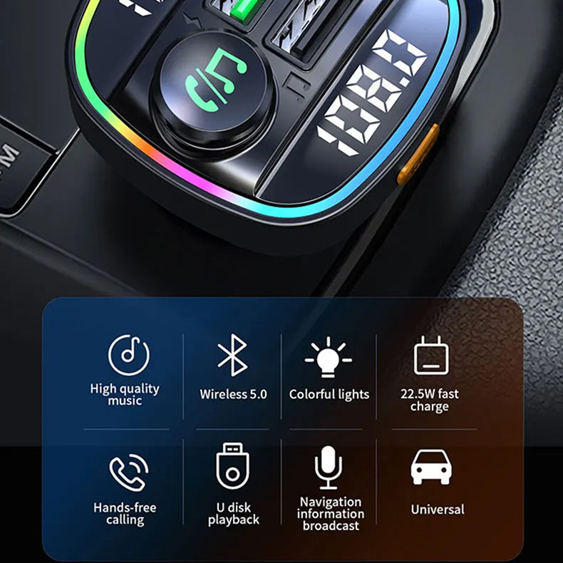 CaryDyo FM Transmitters For Car - Bluetooth Car Audio Adapter