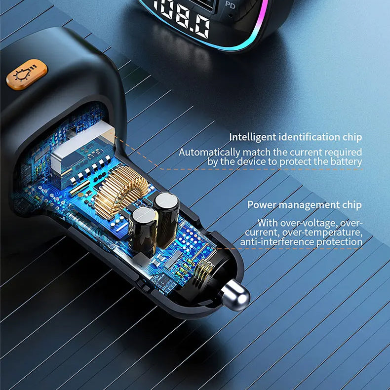 CaryDyo FM Transmitters For Car - Bluetooth Car Audio Adapter