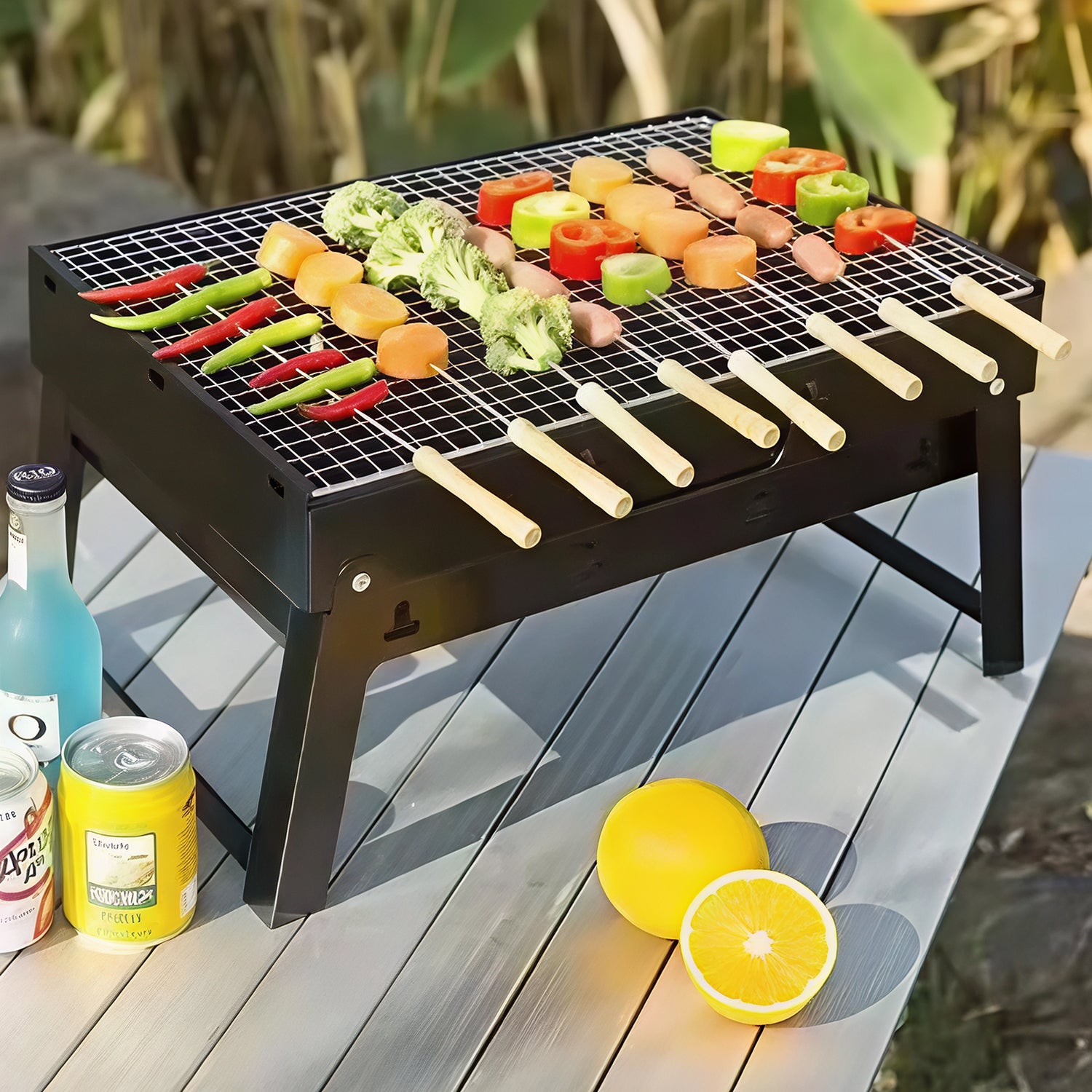 FlamieGoie Portable Charcoal Grill - Compact Grill For Outdoor Cooking