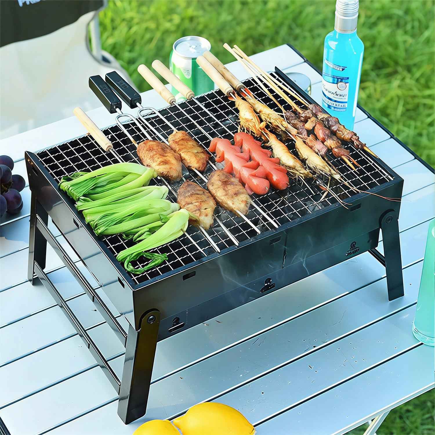 FlamieGoie Portable Charcoal Grill - Compact Grill For Outdoor Cooking