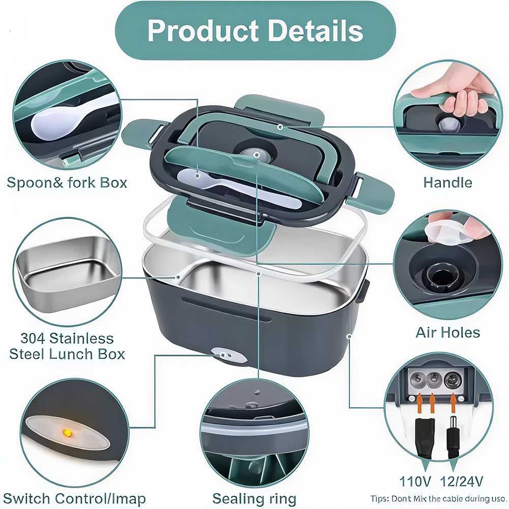 LunchBlazi Car Lunch Box - Portable Food Warmer For Travel