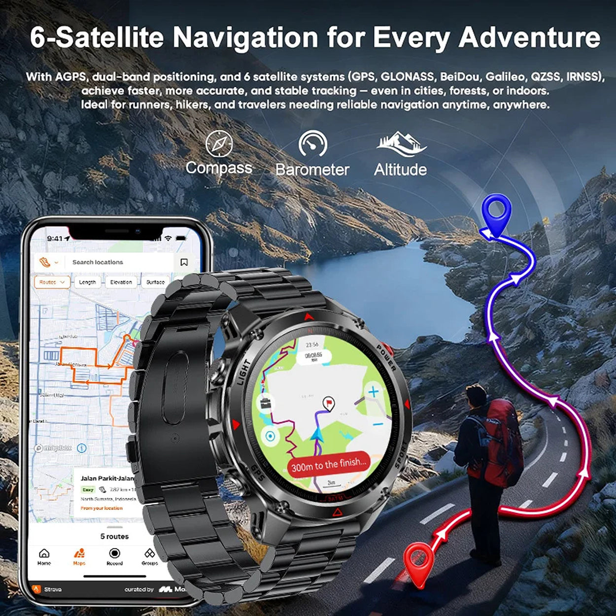 Pexoriax GPS Smart Watch - Smartwatch With Location Tracking