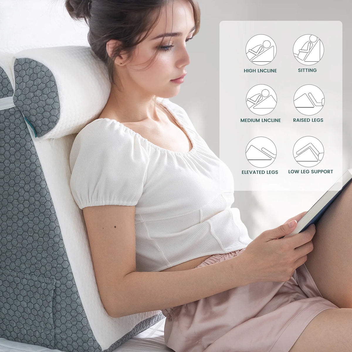 PropZilia Bed Wedge Pillow - Support Pillow For Sleeping Comfort