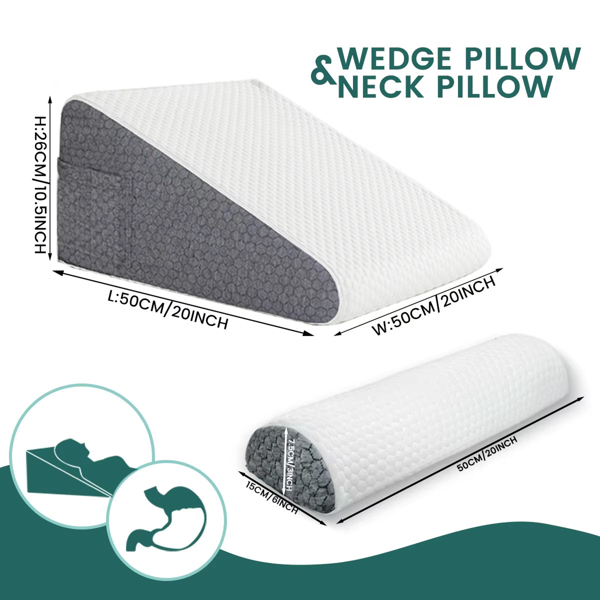 PropZilia Bed Wedge Pillow - Support Pillow For Sleeping Comfort