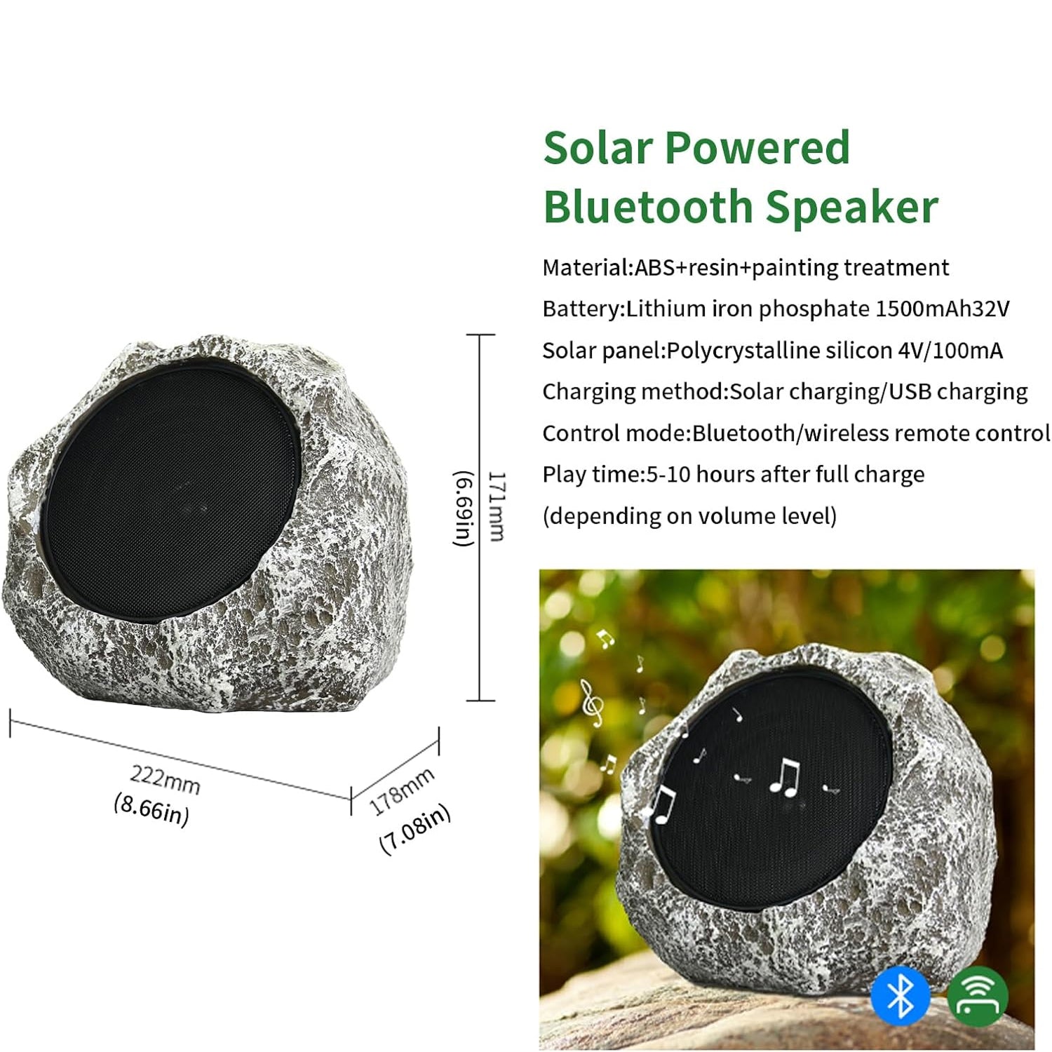 SoniiBloom Outdoor Garden Speakers - Outdoor Audio Speakers For Garden