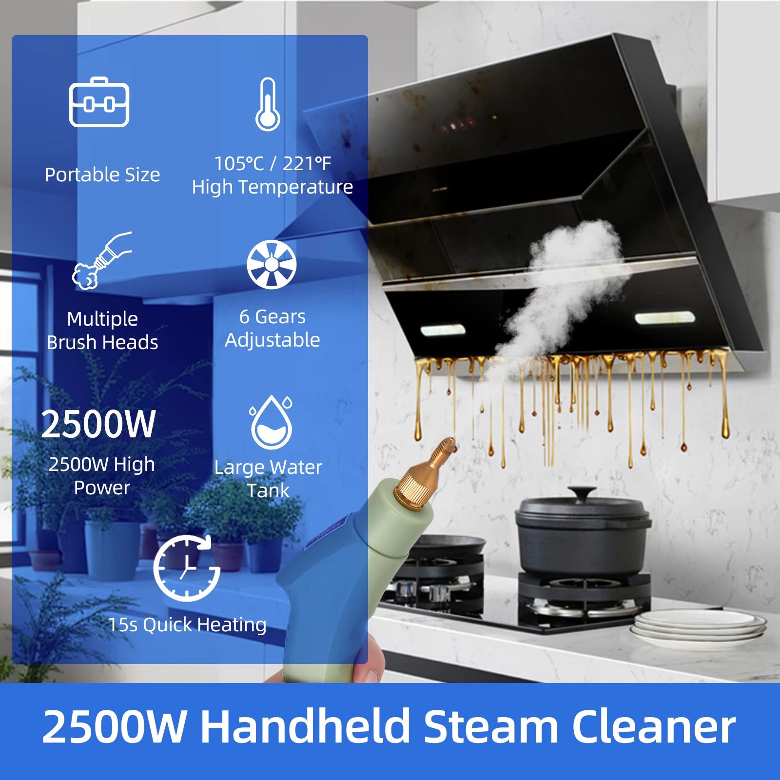 Vaporeex Steam Cleaner For Home - Steam Cleaning Device For Surfaces